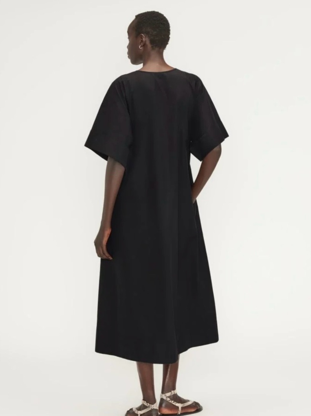 Everlane Black Poplin Kaftan Dress - Picture 4 of 7